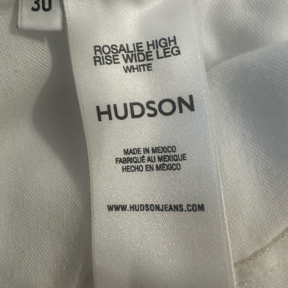 Hudson Rosalie White Wide Leg Jeans - Picture 4 of 6